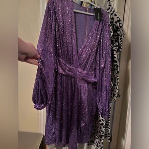 Purple Sequin Fashion Nova Dress 3X